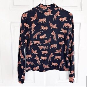 Maeve by Anthropologie Tiger Print Mock Turtleneck | Women’s Size L